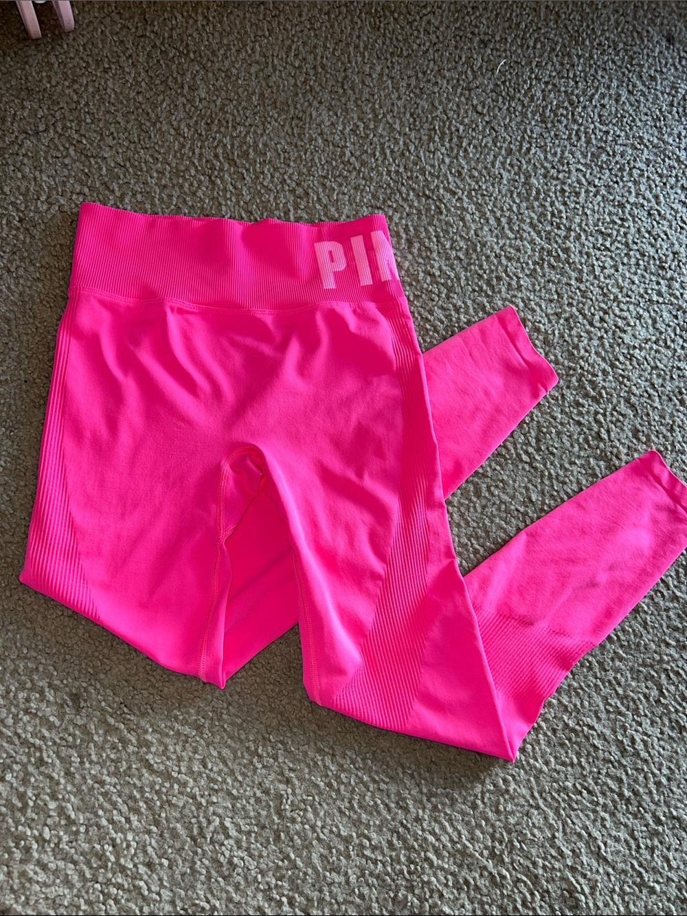 PINK Victoria's Secret Neon Hot Pink Kids Leggings
